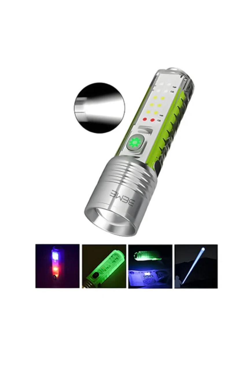 MULTI FUNCTIONAL RECHARGEABLE LED FLASH LIGHT