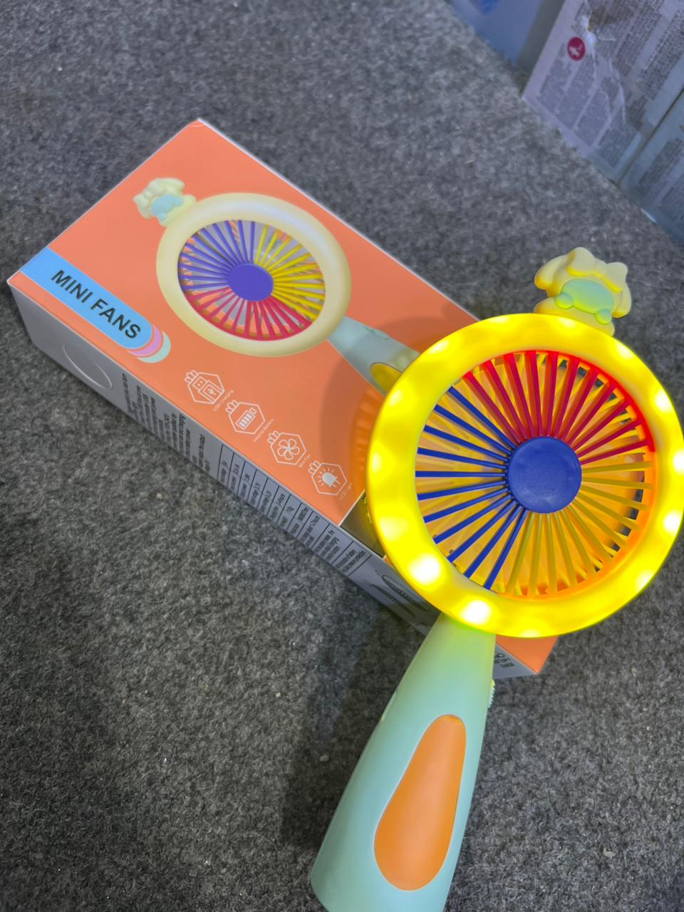 🌀 Mini Rechargeable Fan with LED Light — Garmi Ka Hal!