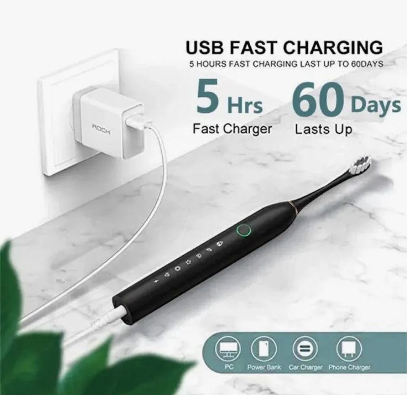 SmilePro Sonic Electric Toothbrush | IPX7 Waterproof | 6 Cleaning Modes