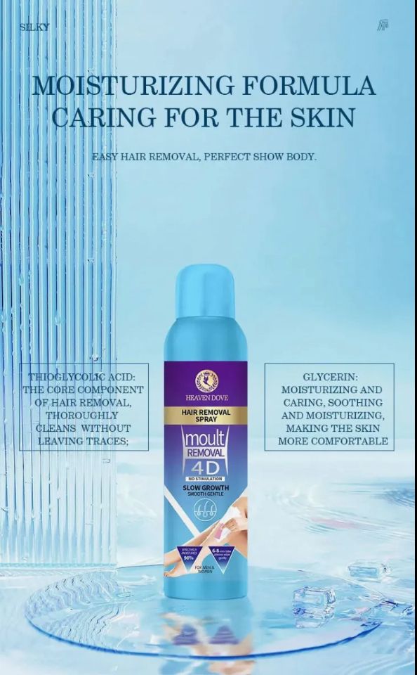 Heaven Dove 4D Hair Removal Spray – Fast Acting, Skin-Friendly & Painless for Men & Women