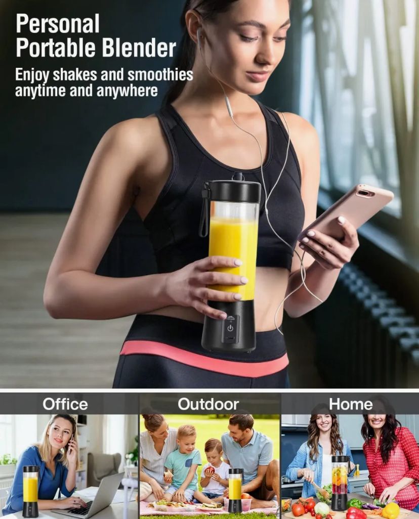 BlendGo Portable USB Blender | Rechargeable Mini Juicer for Travel, Gym & Office
