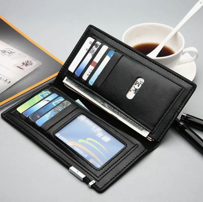 Genuine Leather Long Wallet – Slim Bifold | Men's Premium Wallet | Black & Brown